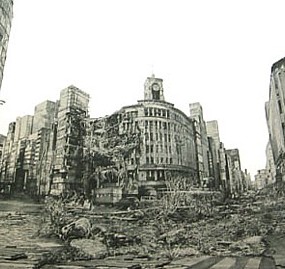 Collapsing building