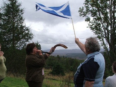 Shofar and flag