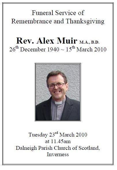 Alexs Funeral Service front pa