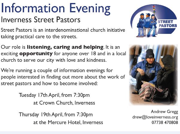 Street Pastors info evenings