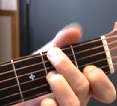 Guitarists hand